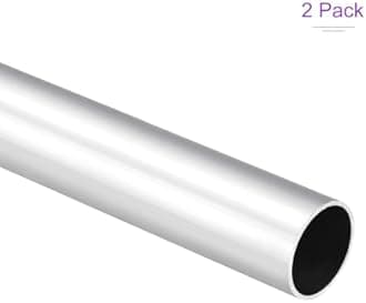 DMiotech 2Pack (28mm OD x 26mm ID) 6063 Aluminum Round Tube 300mm Length Industry Metal Tubing for Machinery Frame Construction DIY Projects