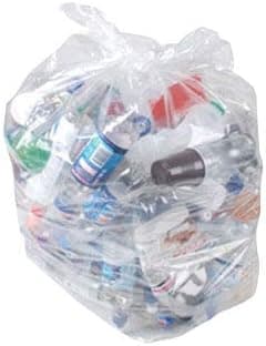 Haya Home 90L 40 Large Clear recycling bags Transparent Recycling Bin Bags, Rubbish Bags and Refuse Sacks 120 Gauge Bin Liners Heavy Duty Bin Bags Large Waste Bags Made From 100% Recycled Material