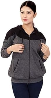 BAILEY SELLS Women's Hosiery Cotton Zipper Hoodie Jacket – Casual & Cozy Winter Essential