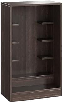 FURNEASER Ketki Wall Mounted Wooden Pooja Mandir for Home | Compact Temple Unit with Shelves for Idols & Frames | Engineered Wood in Wenge Finish | 85x50x28 cm