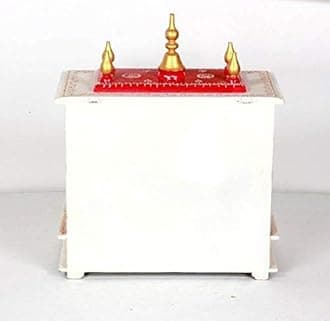 Kamdhenu art and craft Wooden Temple (White)