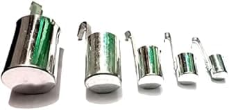 Silver Set of Milk/Liquid Measuring Traditional Aluminum Cups/Scales with Vertical Handles. Set of 5 (50ML, 100 ML, 200 ML, 500 ML & 1Ltr).