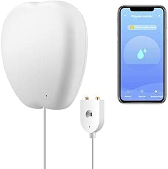 WiFi Smart Water Flood Sensor Alarm System, Leak Detector Tuya Smartlife Remote Monitoring, 70+ dB Aloud and APP Alert and SMS Notification