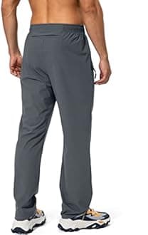 Pudolla Men's Workout Athletic Pants Elastic Waist Jogging Running Pants for Men with Zipper Pockets