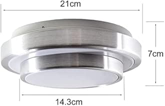 ZHMA 12W Flush Mount Ceiling Light,960LM,20 * 20 * 8cm,LED Ceiling Lamp,Brush Aluminum Ceiling Light,Modern Waterproof LED Panel Light,Warm White,Bright
