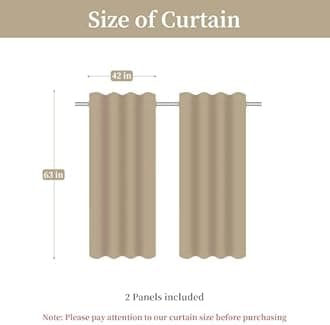 Loom and Mill Luxury Jacquard Curtains for Bedroom Living Room, Pearly Beige Floral Damask Curtains 2 Panels with Tiebacks, Elegant Window Curtain for Banquet Party Decor(42”Wx63”L, 2 Panels)