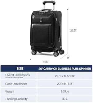 Travelpro Platinum Elite Softside Expandable Checked Luggage, 8 Wheel Spinner Large Suitcase, TSA Lock, Men and Women