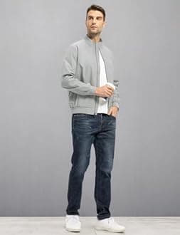 TBMPOY Men's Bomber Jackets Windproof Lightweight Track Jacket Windbreaker Golf Causal Outdoor Sportswear Coat