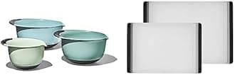 OXO Good Grips 3-Piece Plastic Mixing Bowl Set + OXO Good Grips 2-Piece Plastic Cutting Board Set