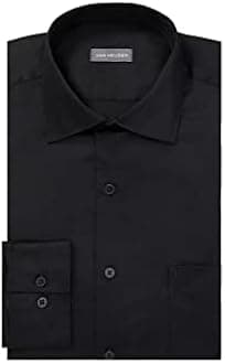 Van Heusen mens Dress Shirts Regular Fit Lux Sateen Stretch Solid Dress Shirt
