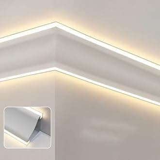 Crown Molding Led Indirect Lighting, Baseboard Led Strip Diffuser for Wall Corner or Ceiling, Surface Mounted Crown Moulding Without Led Strip(140cm/4.6ft)