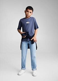 Alan Jones Clothing Boys Graphic Print Relaxed Fit Cotton T-Shirt