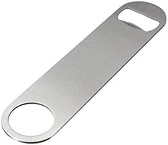Bartender Bottle Opener, Heavy Duty Flat Bar Blade Bottles Opener Stainless Steel with Round & Oval Design Features for Any Bottle Open, Easy to Use and Clean, Kitchen Bar Resturant Tool (1)
