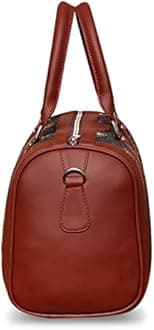 ZOUK Vegan Leather Handmade Women's Handbags with double handles and detachable Sling Strap