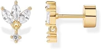 PAVOI 14K Gold Plated Sterling Silver Posts Marquise Flat Backs Stud Earrings for Women - Earscape Drop Dangle Round Cubic Zirconia Mini Stud Earrings