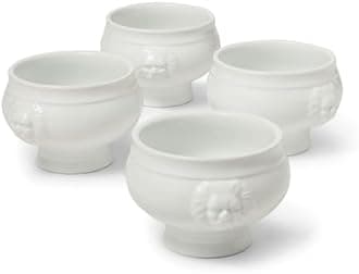Sur La Table 14 oz. Lion's Head Bowls, Set of 4, White