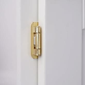 DecoBasics 1/2” Overlay (Brass Plated) Gold Cabinet Hinges (10 Pair - 20 Pack) - Semi Wrap Partial Wrap Overlay Kitchen Cabinet Hinges -Quick & Easy Installation