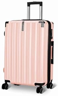 Maleta Nova Cabin Trolley Bag | 55 cms, 8 Spinner Wheels | Lightweight Luggage,Expandable| TSA Lock | Trolley Bags for Travel | Suitcase for Travel | Bags for Travelling (Peach, Cabin-Small)