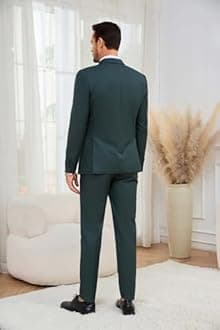 Wangyue Mens Suits Double Breasted Suit Men Slim Fit 2 Piece Wedding Prom Double Breasted Blazer Groom Suit Pants Sets