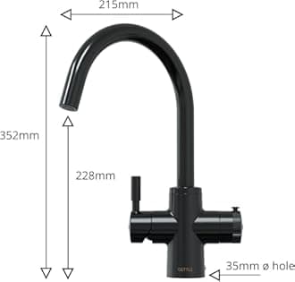 QETTLE Boiling Water Tap (Black, 7 Litre Boiler)