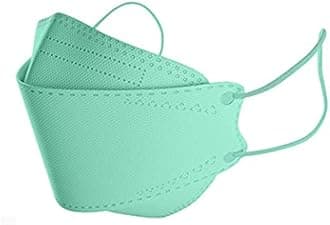 Rmaytiked 100Pcs 4-Ply KF94 mint Face Masks Breathable 3D Mouth Shields Filter