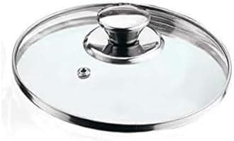 Saucepan Glass Lid Vented with Stainless Steel Knob and edged, fit most Saucepans, Round Casserole Dish and Frying Pans, (Glass Lid 20 cm)