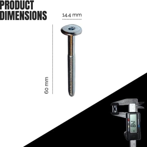 Silver Cot Bed Bolt Kit - 6mm M6 x 60mm - 6 Bolts, 6 Nuts, 1 Allen Key - Easy Furniture Repair & Assembly for Beds and Cots