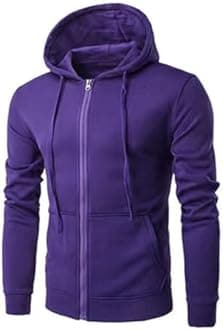 Sweatshirt for Mens Fashion Solid Zipper Hoodie Coats Drawstring Fitted Sport Casual Pullover Sweater Sweatshirts