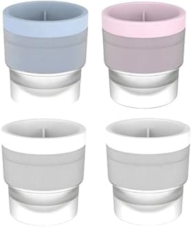 4 Ice Cube Tray, Big Ice Cube Tray,Silicone Ice Ball Maker for Whiskey and Cocktails, Large Ice Cube Trays for Freezer with Easy Release Design, Perfect for Home Bars and Parties