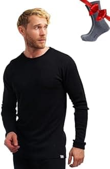 Merino.tech Merino Wool Base Layer - Mens 100% Merino Wool Long Sleeve Thermal Shirts Lightweight, Midweight, Heavyweight