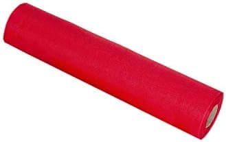 25M X 29Cm Snow Sheer Organza Rolls Red with Glitter Fabric - Perfect As Christmas, Wedding Or Party Decorations