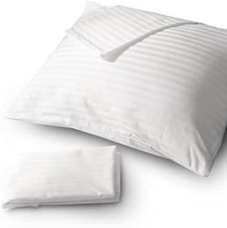 FeelAtHome100% Cotton Pillow Protector With Zipper Waterproof Covers 20 x 36 Inches (Pack of 4, King) - Noiseless Pillowcase Encasement - Zippered Pillow Case Protectors