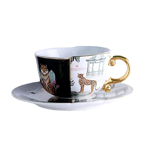 Coffee Cups, Cup,12 People -, Ceramic Tea Cup with Handle, Afternoon Tea Coffee，Stoneware Cups,– Birthday Present，for Work, Leisure（36 Piece Cup, Plate Spoon） Qt25