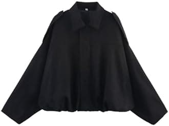 Xunger Women's Faux Suede Bomber Jacket Spring Lapel Pilot Coat Casual Oversized Long Sleeves Trendy Streetwear Outerwear