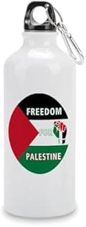 Guangpat Palestine Flag Stainless Steel Water Bottles Freedom for Palestine Portable Leakproof Cycling Water Bottle with Carabiner Clip & Sport Top Tumbler for Sports Gym Traveling Camping 20 OZ