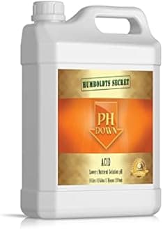 - Humboldts Secret pH Down for Plants | Liquid pH Adjuster and Balancer for Soil Coco Hydroponics | Concentrated Phosphoric Acid Solution Supporting Nutrient Uptake and Strong Growth | 2.5 Gallon