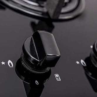 SIA GHG301BL 30cm Black 2 Burner Gas on Glass Domino Hob & Cast Iron Stands