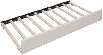 JYH Queen Bed Frame with Storage - Modern Upholstered Platform Bed with Wood Slats Support, Twin Size Trundle & Convenient USB Ports, Space Saving Design for Dormitory, Apartment, Guest Room, Beige