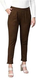 KASHISHIYA Straight Fit Cotton Trouser Pants for Womens & Girls