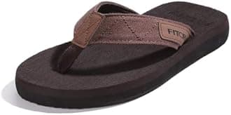 FITORY Men's Flip-Flops Arch Support Thongs Comfort Slippers for Beach Size 7-13