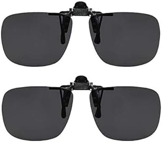 Clip On Sunglasses Flip Up Polarized Sunglasses Clip onto Eyeglasses Over Prescription Glasses Case Included