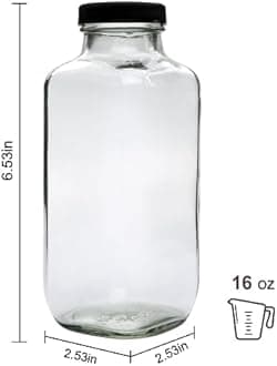 Accguan 16oz Reusable Water Bottles,Vintage Water Bottles for Juicing,Hot Sauce,Kombucha,Ginger Jar,Potion,Oil,Milk Bottles,Whiskey,Portable Travel Bottle,Smoothies Bottles(12pack)