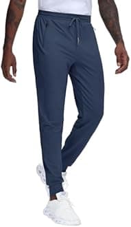 JWM Regular/Tall Mens Athletic Joggers Pants Long Inseam Tapered Sweatpant Workout Running Gym Training with 3 Zipper Pockets