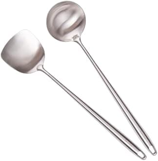 17Inch 3-Pieces Spatula, Ladle, Slotted Spoon Skimmer