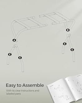 SONGMICS Luggage Rack for Guest Room, Set of 2 Suitcase Stands, Foldable Steel Frame, for Hotel, Bedroom, Holds up to 110 lb, 27.2 x 15 x 20.5 Inches, Forest Green and Black URLR001C02