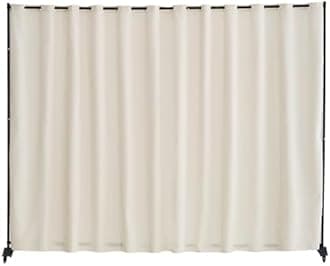 VEVOR Room Divider, Portable Panel Room Divider with Wheels Curtain Divider Stand, Freestanding Room Divider Privacy Screen for Office, Bedroom, Dining Room, Study, Beige
