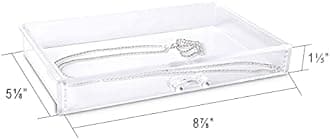 Frebeauty Extra Large Acrylic Jewelry Box for Women 5 Layers Clear Jewelry Organizer Velvet Earring Box with 5 Drawers Rings Display Case Necklaces Holder Tray for Women Girls (Beige)