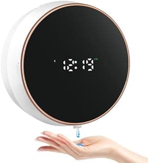 Monstake Automatic Touchless Hands Free Liquid Wall Mount Dish Soap Dispenser Electric Plastic Modern Smart Rechargeable Hand Lotion Soap Dispenser for Bathroom Kitchen White