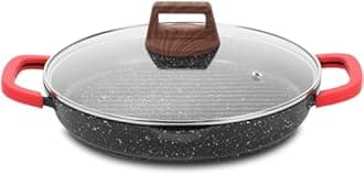 ESLITE LIFE Nonstick Grill Pan for Indoor Cooking, Versatile Induction Square Large Grilling Skillet Steak Pan for Stove Tops, PTFE & PFOA Free (Black, 11" w/Round & Lid & Tongs)
