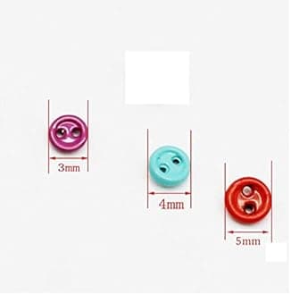 50Pcs/Pack 3/4/5mm Mini Buttons for DIY Doll Clothes Round Candy Color 2 Holes Card Making Scrapbooking Buttons Sewing Accessories(3mm,Multicolor)